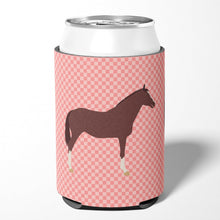 Load image into Gallery viewer, English Thoroughbred Horse Pink Check Can or Bottle Hugger BB7913CC