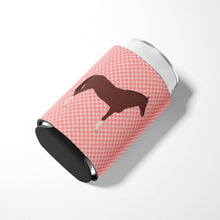 Load image into Gallery viewer, English Thoroughbred Horse Pink Check Can or Bottle Hugger BB7913CC