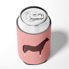 Load image into Gallery viewer, English Thoroughbred Horse Pink Check Can or Bottle Hugger BB7913CC