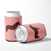 Load image into Gallery viewer, English Thoroughbred Horse Pink Check Can or Bottle Hugger BB7913CC