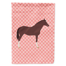 Load image into Gallery viewer, English Thoroughbred Horse Pink Check Flag Canvas House Size BB7913CHF