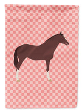 Load image into Gallery viewer, English Thoroughbred Horse Pink Check Garden Flag - Outdoor Decorative Yard Flag