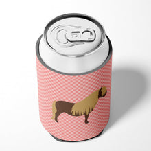 Load image into Gallery viewer, Shetland Pony Horse Pink Check Can or Bottle Hugger BB7914CC