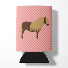 Load image into Gallery viewer, Shetland Pony Horse Pink Check Can or Bottle Hugger BB7914CC
