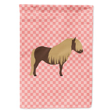 Load image into Gallery viewer, Shetland Pony Horse Pink Check Flag Canvas House Size BB7914CHF