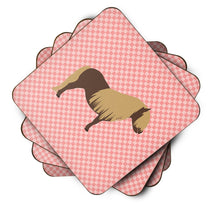 Load image into Gallery viewer, Shetland Pony Horse Pink Check Foam Coaster  BB7914FC