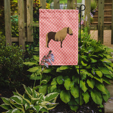 Load image into Gallery viewer, Shetland Pony Horse Pink Check Garden Flag - Outdoor Decorative Yard Flag