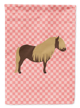 Load image into Gallery viewer, Shetland Pony Horse Pink Check Garden Flag - Outdoor Decorative Yard Flag