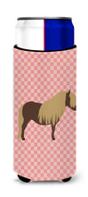 Load image into Gallery viewer, Shetland Pony Horse Pink Check   Hugger for slim cans