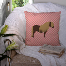 Load image into Gallery viewer, Shetland Pony Horse Pink Check Throw Pillow - 14x14 Decorative Pillow – Art for Your Home &amp; Patio BB7914PW1414