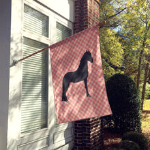 Load image into Gallery viewer, Friesian Horse Pink Check Flag Canvas House Size BB7915CHF