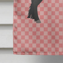 Load image into Gallery viewer, Friesian Horse Pink Check Flag Canvas House Size BB7915CHF