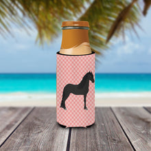 Load image into Gallery viewer, Friesian Horse Pink Check   Hugger for slim cans
