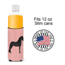 Load image into Gallery viewer, Friesian Horse Pink Check   Hugger for slim cans