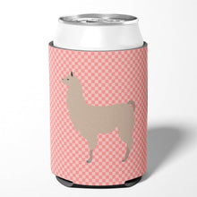 Load image into Gallery viewer, Llama Pink Check Can or Bottle Hugger BB7916CC