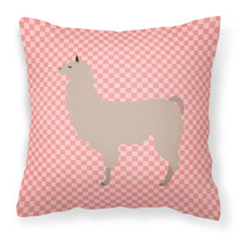 Load image into Gallery viewer, Llama Pink Check Fabric Decorative Pillow BB7916PW1818