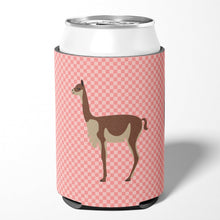 Load image into Gallery viewer, Vicugna or Vicuna Pink Check Can or Bottle Hugger BB7917CC