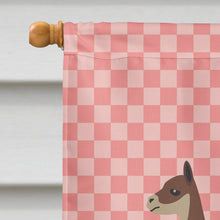 Load image into Gallery viewer, Vicugna or Vicuna Pink Check Flag Canvas House Size BB7917CHF