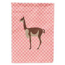 Load image into Gallery viewer, Vicugna or Vicuna Pink Check Flag Canvas House Size BB7917CHF