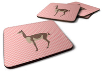 Load image into Gallery viewer, Vicugna or Vicuna Pink Check Foam Coaster  BB7917FC