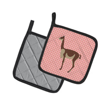 Load image into Gallery viewer, Vicugna or Vicuna Pink Check Pot Holders - Set of 2 - Heat-Resistant Kitchen Essentials BB7917PTHD