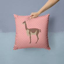 Load image into Gallery viewer, Vicugna or Vicuna Pink Check Throw Pillow - 14x14 Decorative Pillow – Art for Your Home &amp; Patio BB7917PW1414