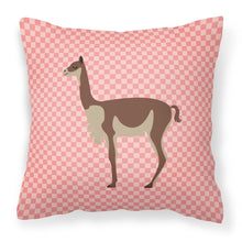 Load image into Gallery viewer, Vicugna or Vicuna Pink Check Fabric Decorative Pillow BB7917PW1818