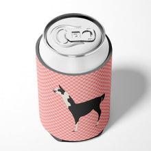 Load image into Gallery viewer, Llama Q' Ara Pink Check Can or Bottle Hugger BB7918CC