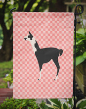 Load image into Gallery viewer, Llama Q' Ara Pink Check Garden Flag - Outdoor Decorative Yard Flag