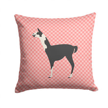 Load image into Gallery viewer, Llama Q' Ara Pink Check Throw Pillow - 14x14 Decorative Pillow – Art for Your Home &amp; Patio BB7918PW1414