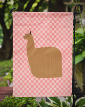Load image into Gallery viewer, Alpaca Suri Pink Check Garden Flag - Outdoor Decorative Yard Flag