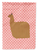 Load image into Gallery viewer, Alpaca Suri Pink Check Garden Flag - Outdoor Decorative Yard Flag