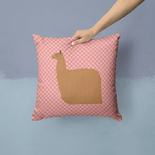 Load image into Gallery viewer, Alpaca Suri Pink Check Throw Pillow - 14x14 Decorative Pillow – Art for Your Home &amp; Patio BB7920PW1414