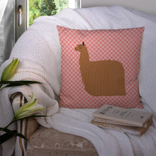 Load image into Gallery viewer, Alpaca Suri Pink Check Throw Pillow - 14x14 Decorative Pillow – Art for Your Home &amp; Patio BB7920PW1414