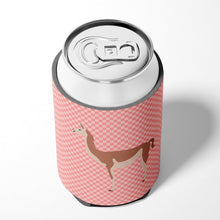 Load image into Gallery viewer, Guanaco Pink Check Can or Bottle Hugger BB7921CC