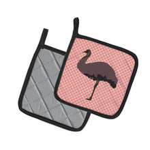 Load image into Gallery viewer, Emu Pink Check Pot Holders - Set of 2 - Heat-Resistant Kitchen Essentials BB7922PTHD