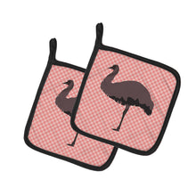 Load image into Gallery viewer, Emu Pink Check Pot Holders - Set of 2 - Heat-Resistant Kitchen Essentials BB7922PTHD