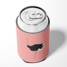 Load image into Gallery viewer, Common Ostrich Pink Check Can or Bottle Hugger BB7924CC