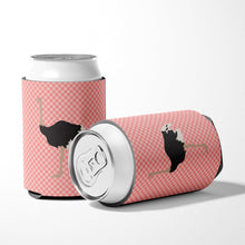 Load image into Gallery viewer, Common Ostrich Pink Check Can or Bottle Hugger BB7924CC