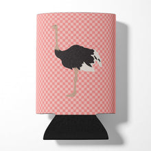 Load image into Gallery viewer, Common Ostrich Pink Check Can or Bottle Hugger BB7924CC