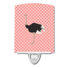 Load image into Gallery viewer, Common Ostrich Pink Check Ceramic Night Light BB7924CNL