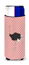 Load image into Gallery viewer, Common Ostrich Pink Check   Hugger for slim cans
