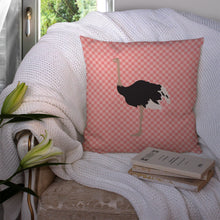 Load image into Gallery viewer, Common Ostrich Pink Check Throw Pillow - 14x14 Decorative Pillow – Art for Your Home &amp; Patio