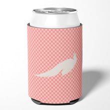 Load image into Gallery viewer, White Peacock Peafowl Pink Check Can or Bottle Hugger BB7926CC
