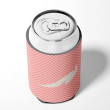 Load image into Gallery viewer, White Peacock Peafowl Pink Check Can or Bottle Hugger BB7926CC