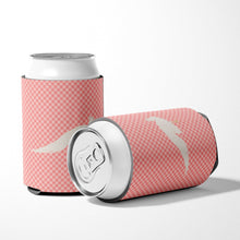 Load image into Gallery viewer, White Peacock Peafowl Pink Check Can or Bottle Hugger BB7926CC