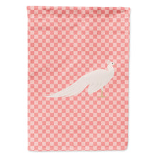 Load image into Gallery viewer, White Peacock Peafowl Pink Check Flag Canvas House Size BB7926CHF