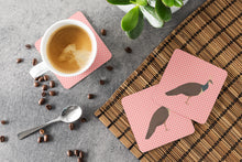 Load image into Gallery viewer, Indian Peahen Peafowl Pink Check Foam Coaster  BB7927FC