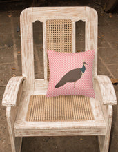 Load image into Gallery viewer, Indian Peahen Peafowl Pink Check Fabric Decorative Pillow BB7927PW1818