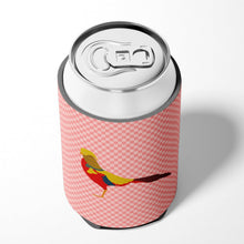 Load image into Gallery viewer, Golden or Chinese Pheasant Pink Check Can or Bottle Hugger BB7928CC